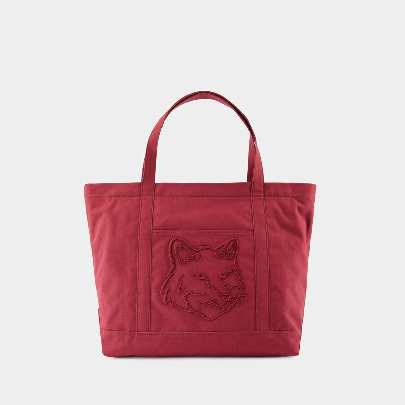 Cabas Fox Head Large - Maison Kitsune - Cuir - Rouge