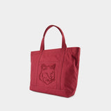 Cabas Fox Head Large - Maison Kitsune - Cuir - Rouge