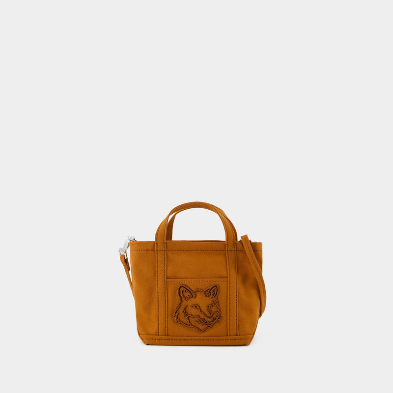 Cabas Fox Head Mini - Maison Kitsune - Coton - Marron