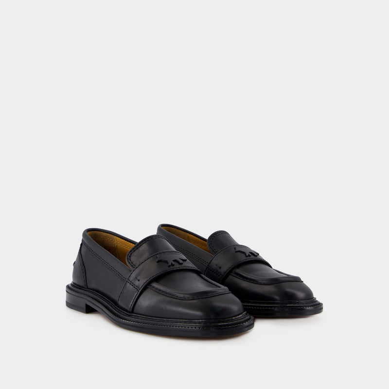 Mocassins - Maison Kitsune - Cuir - Noir