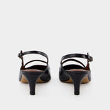 Sling Back Pointy - Maison Kitsune - Cuir - Noir