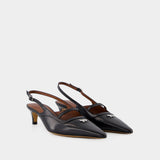 Sling Back Pointy - Maison Kitsune - Cuir - Noir