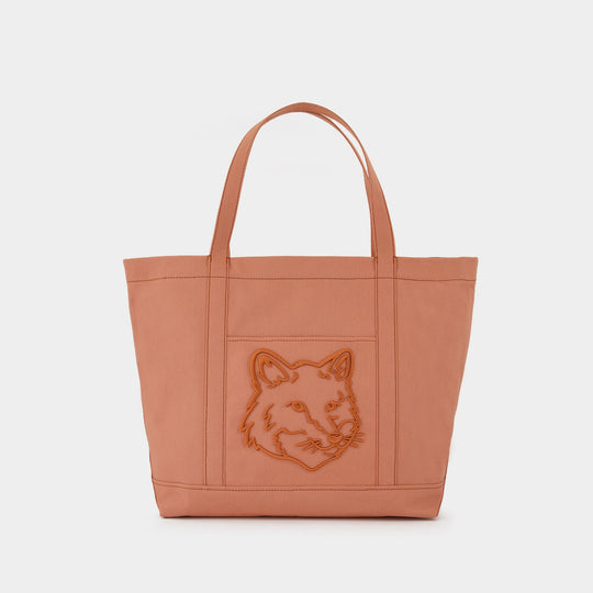 Cabas Fox Head Large - Maison Kitsune - Coton - Rose