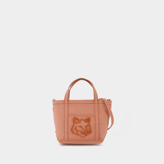Cabas Fox Head Mini - Maison Kitsune - Coton - Rose