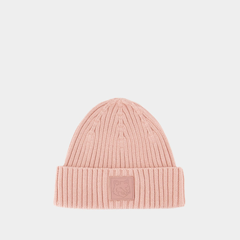 Bonnet Bold Fox Head - Maison Kitsune - Coton - Rose