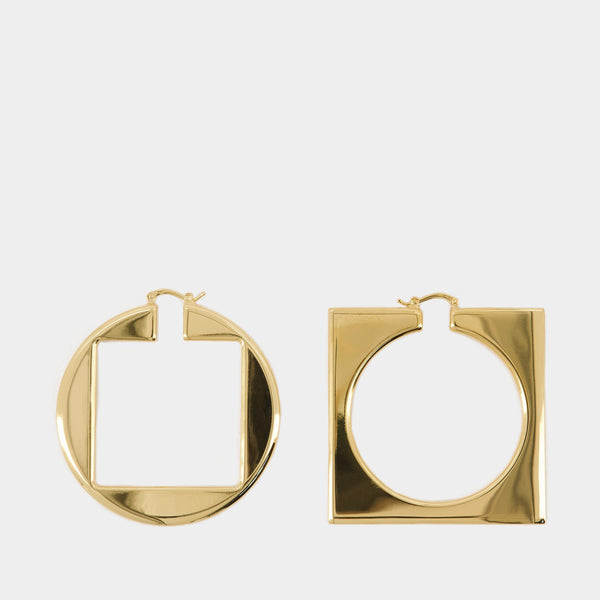 Boucles D'oreilles Les Creoles Rond Carre - Jacquemus - Métal - Doré