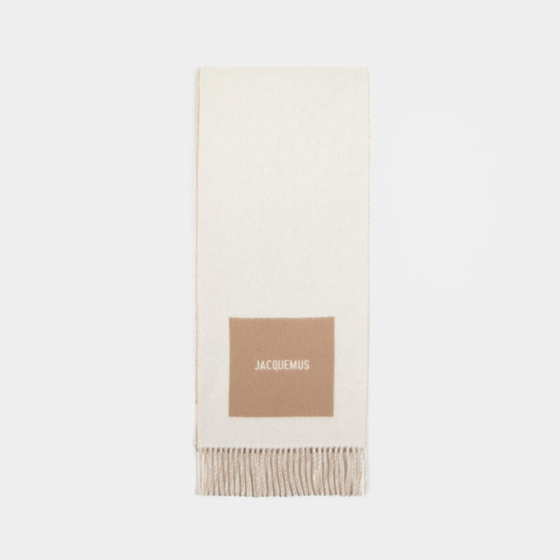 L'écharpe Rond Carre - Jacquemus - Laine - Beige