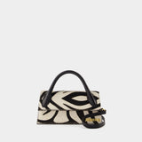 Sac À Bandoulière Le Chiquito Long - Jacquemus - Cuir - Noir/Blanc