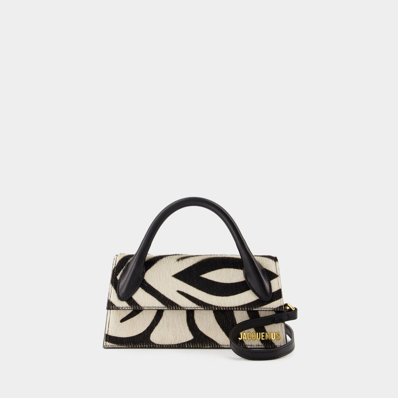 Sac À Bandoulière Le Chiquito Long - Jacquemus - Cuir - Noir/Blanc