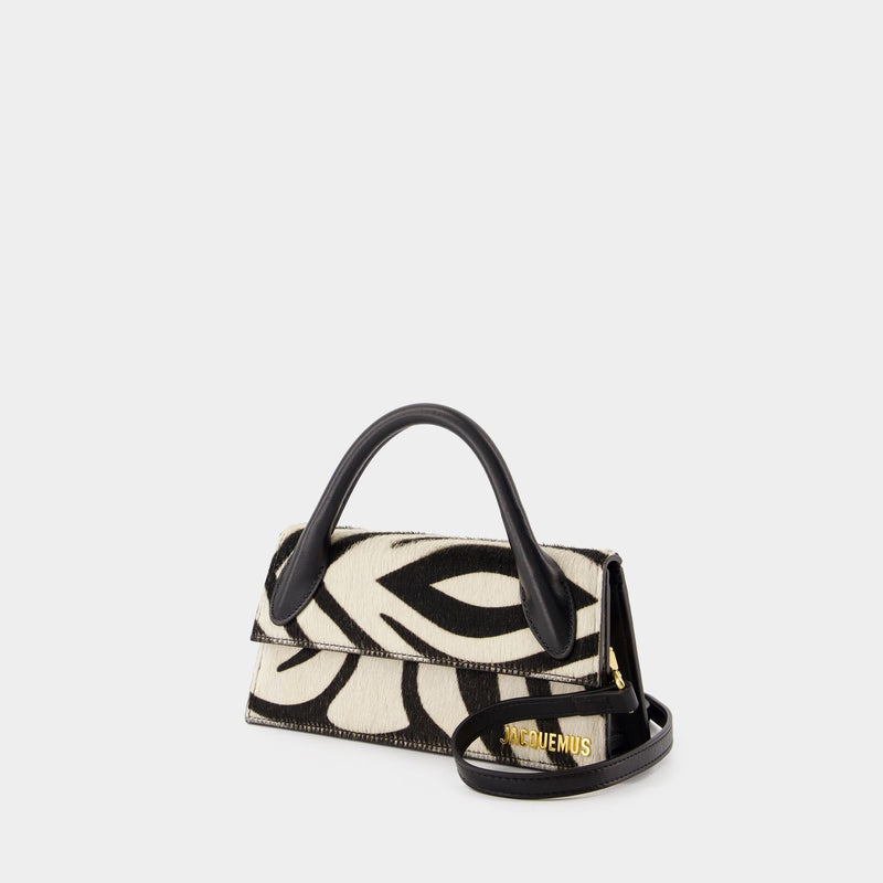 Sac À Bandoulière Le Chiquito Long - Jacquemus - Cuir - Noir/Blanc