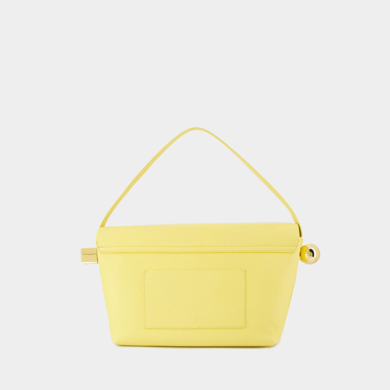 Sac À Main Le Grand Rond Carre - Jacquemus - Cuir - Jaune Clair