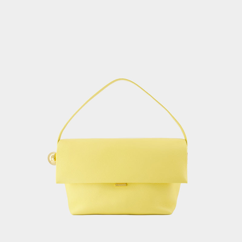 Sac À Main Le Grand Rond Carre - Jacquemus - Cuir - Jaune Clair