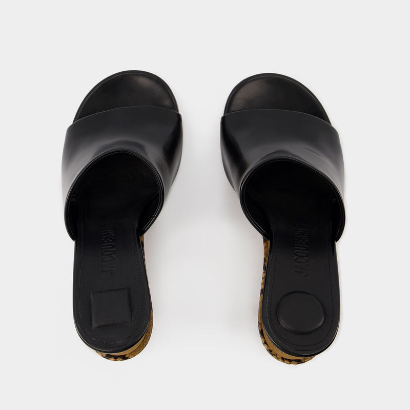 Sandales Les Doubles Mules - Jacquemus - Cuir - Noir