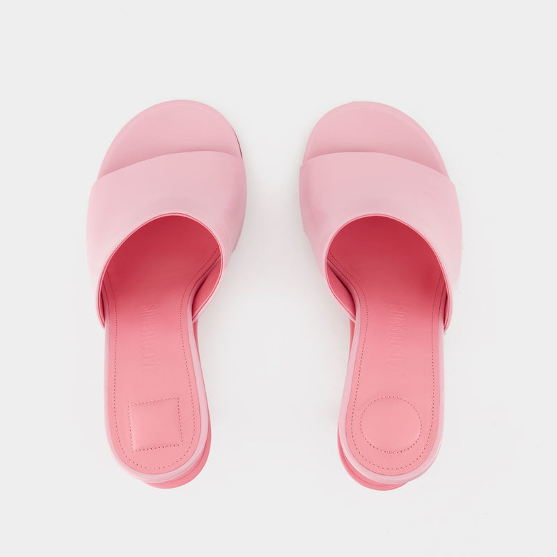 Les Doubles Mules - Jacquemus - Cuir - Rose