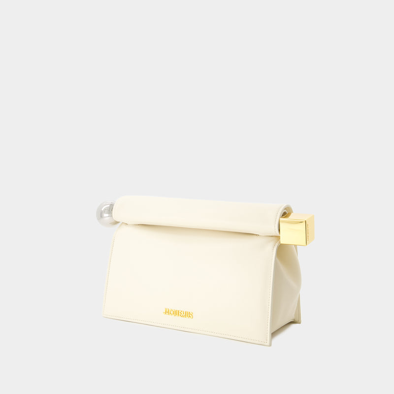 La Pochette Rond Carré - Jacquemus - Cuir - Blanc