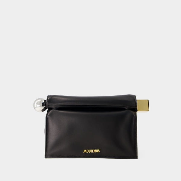 La Pochette Rond Carré - Jacquemus - Cuir - Noir