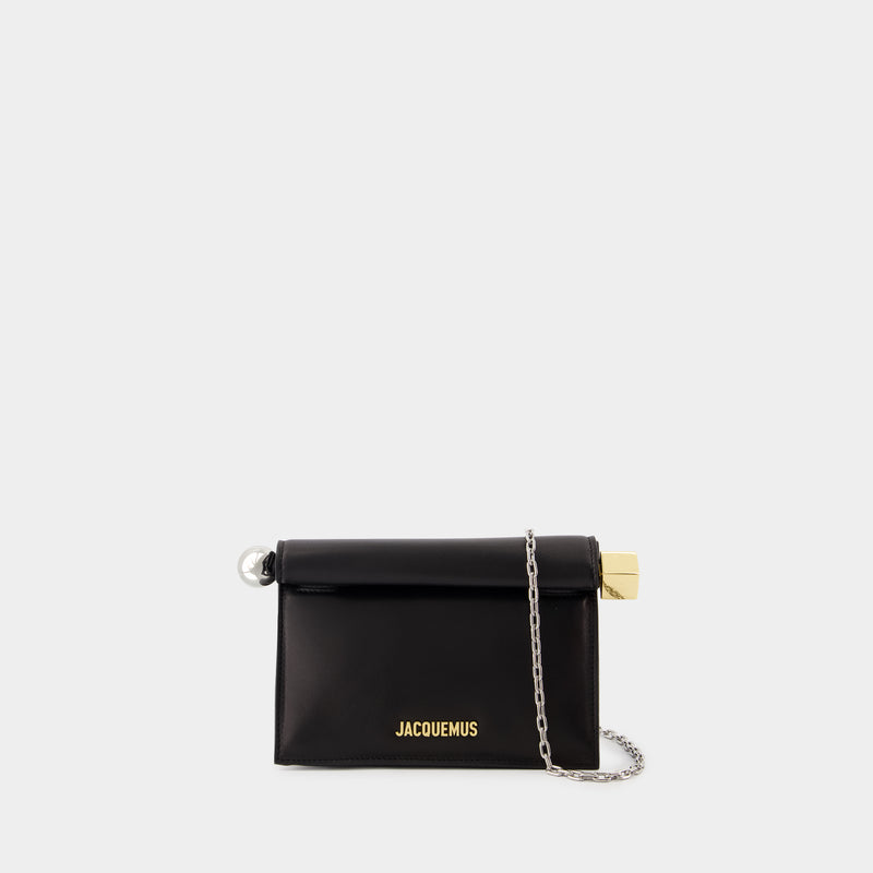 La Petite Pochette Rond Carré - Jacquemus - Cuir - Noir