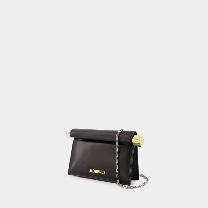 La Petite Pochette Rond Carré - Jacquemus - Cuir - Noir