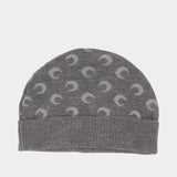Bonnet Moon Jacquard  - Marine Serre - Laine - Gris