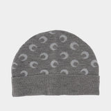 Bonnet Moon Jacquard  - Marine Serre - Laine - Gris