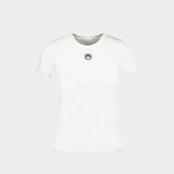 T-Shirt Moon Logo Baby Fit - Marine Serre - Coton - Blanc