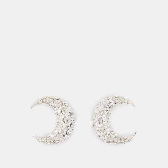 Boucles D'oreilles Moon - Marine Serre - Coton - Argenté