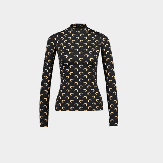 T-Shirt Moon Jersey Second Skin - Marine Serre - Synthétique - Noir