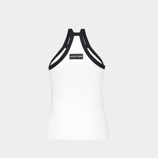 Tank Top Rib 2x2 - Marine Serre - Coton - Blanc