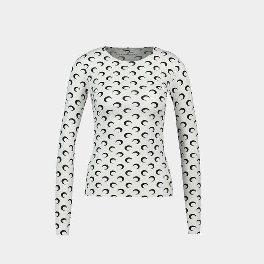 T-Shirt Moon Jersey Second Skin - Marine Serre - Synthétique - Blanc