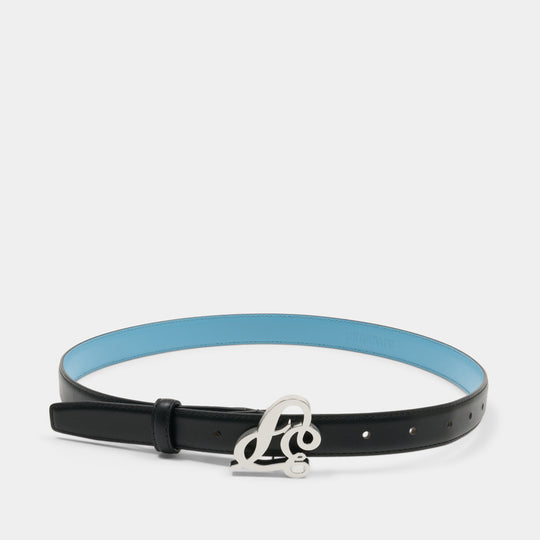 Ceinture Cursive Small - 3.PARADIS - Cuir - Noir
