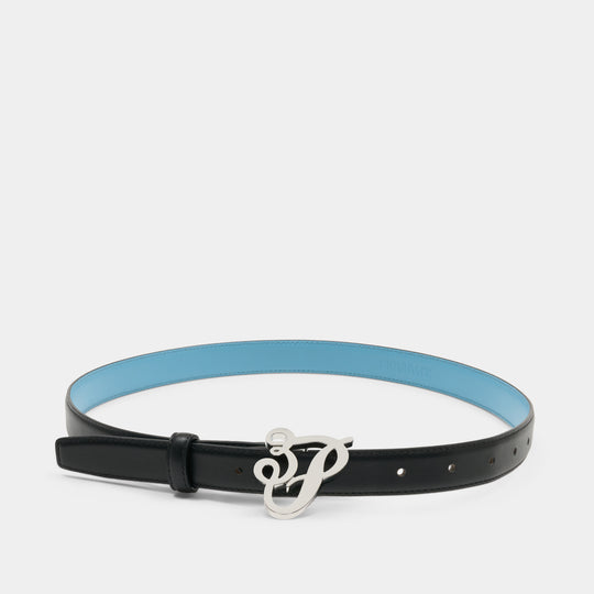 Ceinture Cursive Small - 3.PARADIS - Cuir - Noir