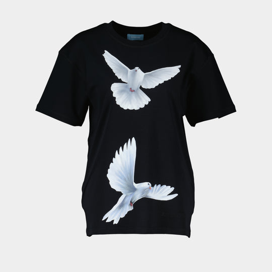T-Shirt Freedom Doves 3D - 3.PARADIS - Coton - Noir
