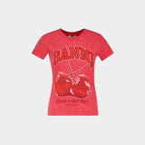 T-Shirt Future Baby Fit Cherry - Ganni - Coton - Rouge