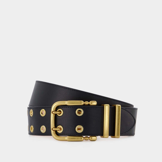 Ceinture Duo - By Far - Cuir - Noir