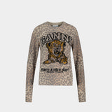 Sweatshirt Graphic Tiger - Ganni - Laine - Beige