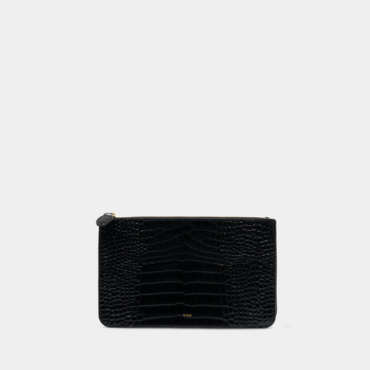 Pochette Threefold - TOTEME - Cuir - Noir