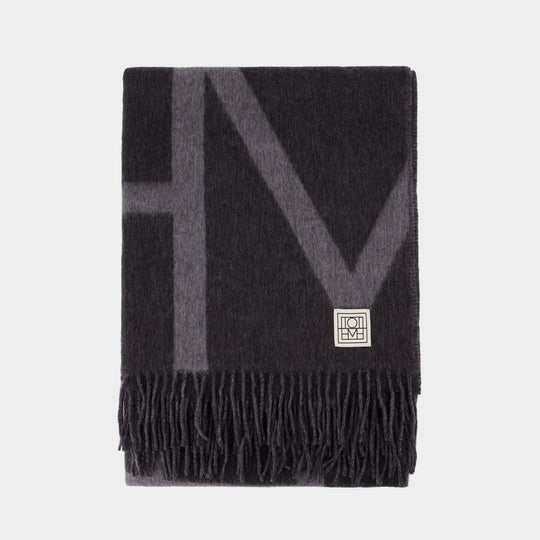 Écharpe Monogramme - TOTEME - Laine - Gris