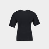 T-Shirt Logo - Courreges - Coton - Noir