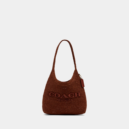 Sac Porté Épaule Weave Straw Brooklyn 28 - Coach - Cuir - Marron