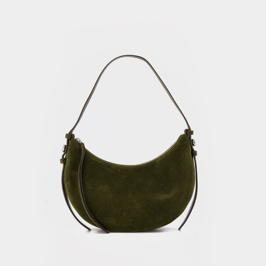 Sac À Main Romy Half Moon - Tory Burch - Cuir - Kaki