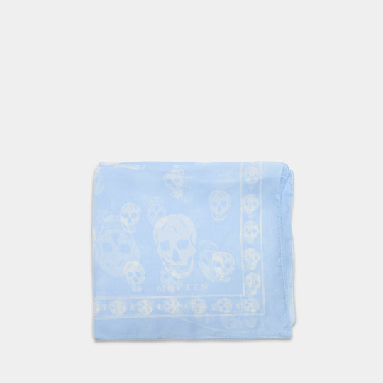 Écharpe Ca Skull - Alexander McQueen - Soie - Bleu