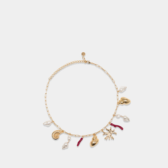 Collier Coral Pearl Charm - SELF PORTRAIT - Métal - Doré