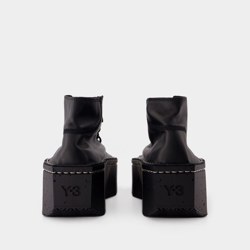 Sneakers Kyasu Hi - Y-3 - Cuir - Noir