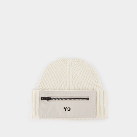 Bonnet - Y-3 - Laine - Blanc