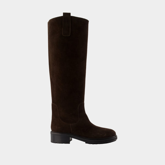 Bottes Henry - Aeyde - Cuir - Marron Foncé