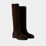 Bottes Henry - Aeyde - Cuir - Marron Foncé