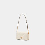Wallet On Chain Kira Diamond Quilt - Tory Burch - Cuir - Blanc