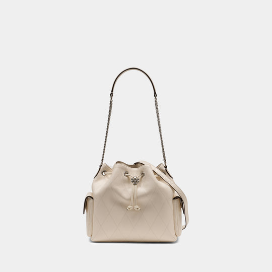 Sac Porté Épaule Charlie - Tory Burch - Cuir - Beige