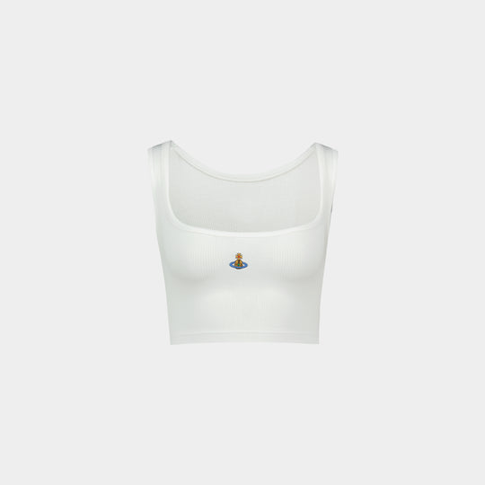 Top Cropped Rib - Vivienne Westwood - Viscose - Blanc