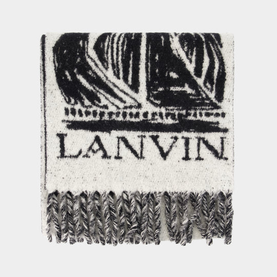 Écharpe Fluffy Mere Et L'enfant - Lanvin - Laine - Blanc